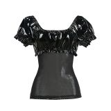 Fashion Black Transparent Woman Tops