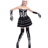 Women Sexy Black Strapless Dress Halloween Costume