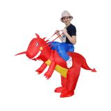 Red One Size Inflatable Dragon Mascot Costume