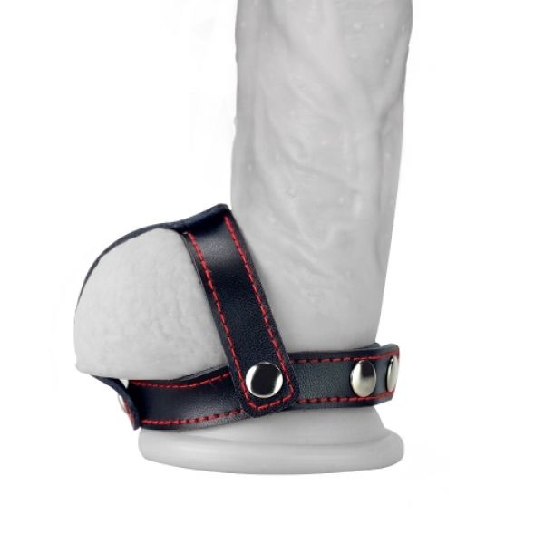 Кожаный бондаж на пенис Bondage Fetish TStyle Leather Cockring With Ball Divider. Артикул: IXI57375