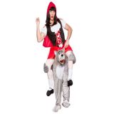 Grey One Size Wolf Carry Me Mascot Costume