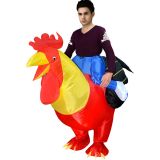 Red One Size Inflatable Rooster Chicken Mascot Costume