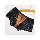 Black One Size Floral Printing Lace Panties