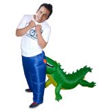 Green One Size Inflatable Crocodile Mascot Costume