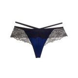 Blue One Size Lace Embroidery Panties