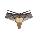 Brown One Size Lace Embroidery Panties