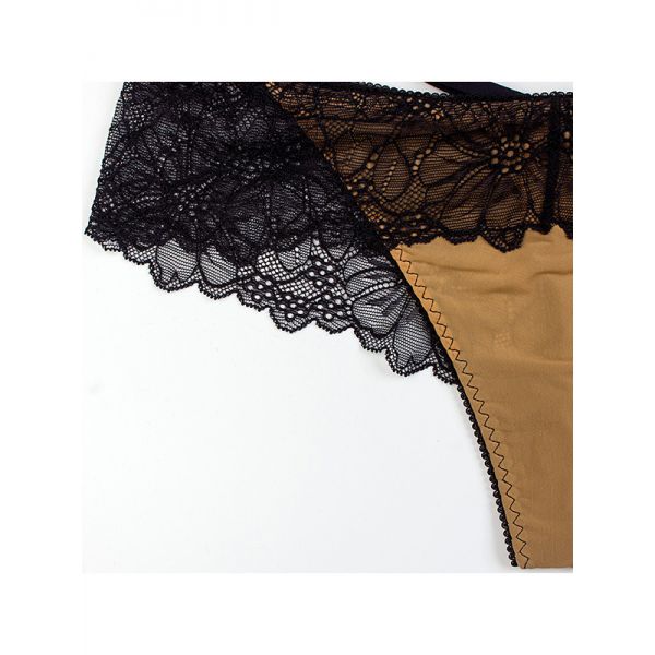 Brown One Size Lace Embroidery Panties. Артикул: IXI57565