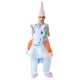 White One Size Inflatable Unicorn Mascot Costume
