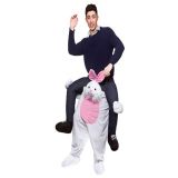 Grey One Size Easter Bunny Carry Me Mascot Costume