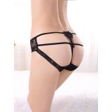 Black One Size Open Back Girl Transparent Panties