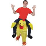 Yellow One Size Chicken Carry Me Mascot Costume