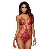 Red heart Lace Strappy Teddy