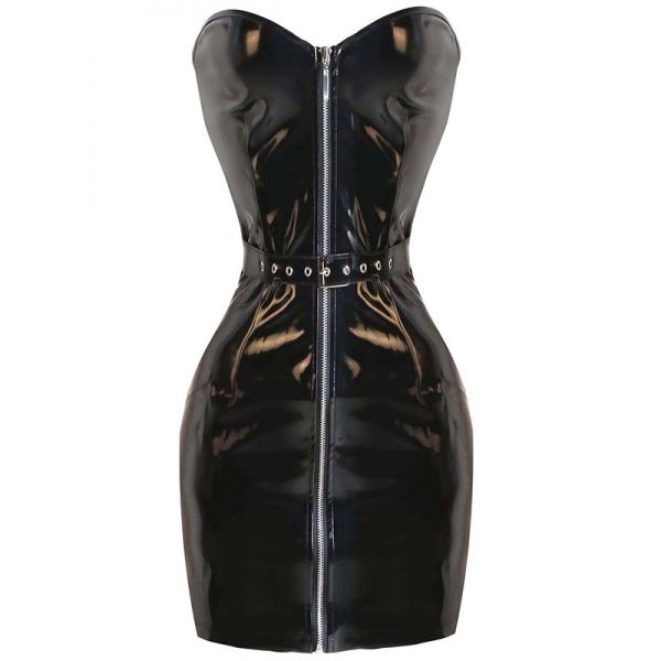 Black S-XXL Vinyl Women Dress. Артикул: IXI57677