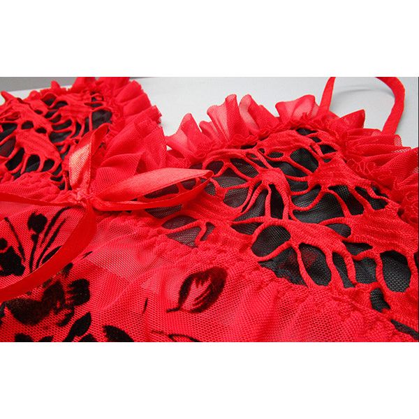 Red One Size Floral Lace Babydoll Lingerie. Артикул: IXI57685