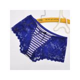 Blue One Size Floral Printing Lace Panties