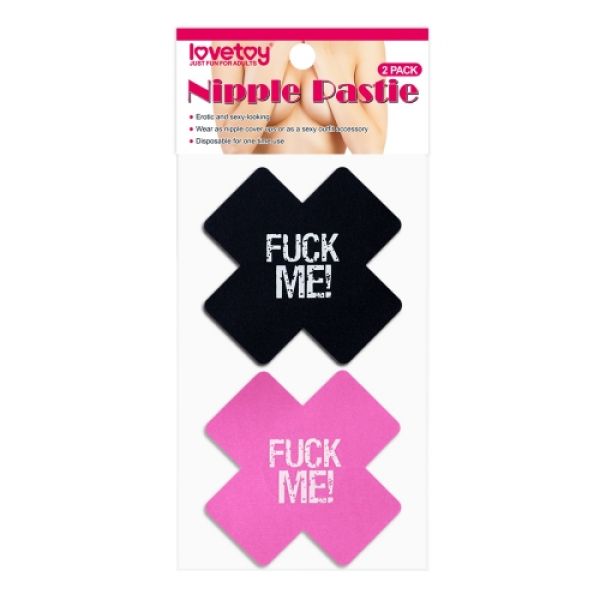 Стикини кресты с надписью FUCK ME Cross Pattern Nipple Pasties, 2 пары. Артикул: IXI57747