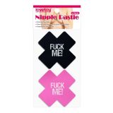     FUCK ME Cross Pattern Nipple Pasties, 2 