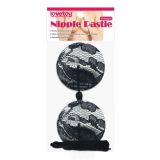 Черные кружевные стикини с кисточками Reusable Black Lace Round Tassel Nipple Pasties по оптовой цене