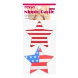 Stars and Stripes Nipple Pasties, 2 Pairs, Bright White & Red Stripes & Stars