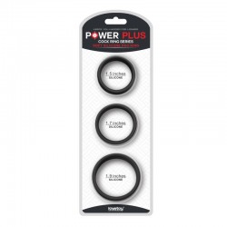 Черные эрекционные кольца для пениса Power Plus Soft Silicone Pro Ring по оптовой цене