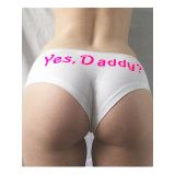 White S-XL Pattern Printed Panties