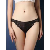 Black One Size Lace Patchwork Panties