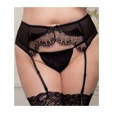 Black M-3XL Sexy Women Plain Garter