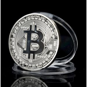 SALE! Souvenir coin Bitcoin silver. Артикул: IXI57978