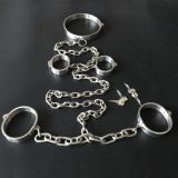 Female Luxury Stainless Steel Neck-Wrist-Ankle Restraints with Locks   