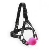 harness Metal Nose hook Silicone Ball Mouth Gags PINK
