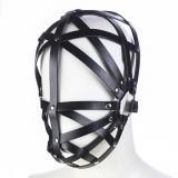 Leather Black bondage hoods