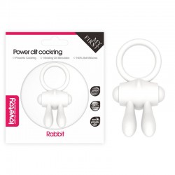 White cock ring with vibration Power Rabbit Clit Cockring