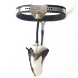 Male Stainles Steel Adjustable Chastity Belt Device With Defecation hole Cage