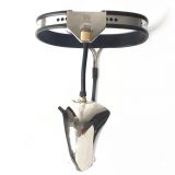 Male Stainles Steel Adjustable Chastity Belt Device With Defecation Hole Cage