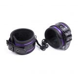 Purple bright Surface Leather Handcuffs   