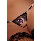 Open G-string decorated with rhinestones
