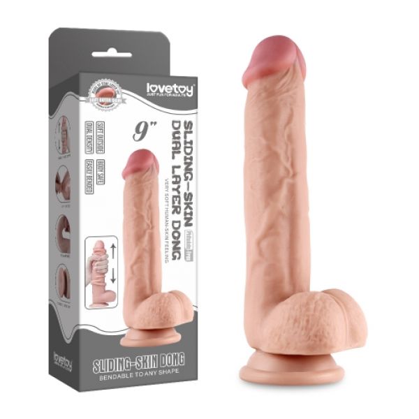 Фаллоимитатор на присоске Sliding-Skin Dual Layer Dong 9.0. Артикул: IXI58239
