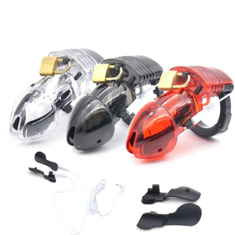 Male chastity belt electro-sex Estim Male Chastity Cage red. Артикул: IXI58253