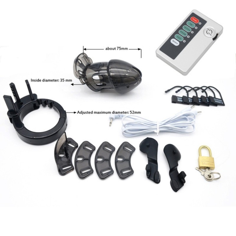 Мужской пояс верности електро-секс Estim Male Chastity Cage черный. Артикул: IXI58254