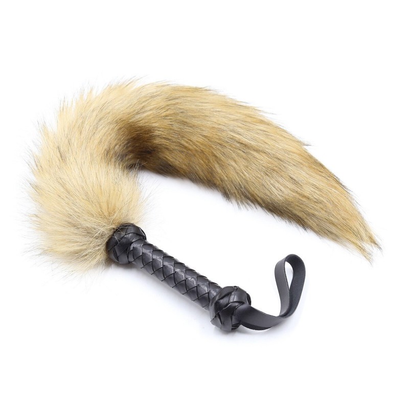 Коричневый меховой хвост лисицы с рукояткой Fox Tail Whips. Артикул: IXI58267