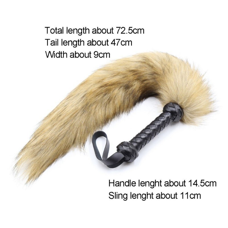 Коричневый меховой хвост лисицы с рукояткой Fox Tail Whips. Артикул: IXI58267