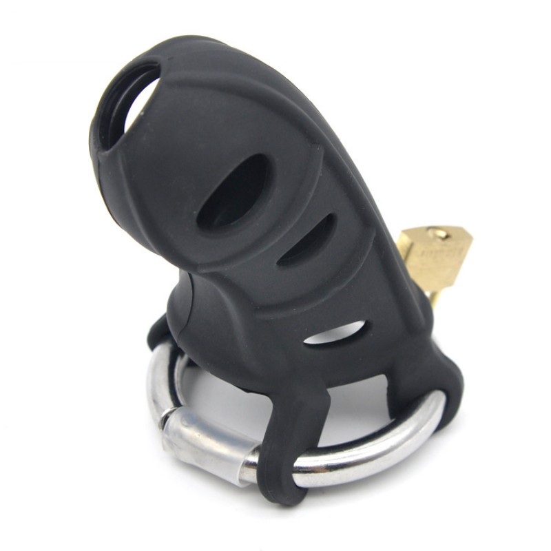 Мужской силиконовый пояс верности черный Male Silicone Chastity Cage. Артикул: IXI58277