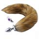 �������� ������ � ������ ������� Deformable Fox Tail Metal Anal Plug Brown