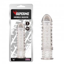 Transparent nozzle with balls on the penis Swirls Sleeve