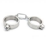 Male Stainless Steel Wrist Restraints Handcuffs   