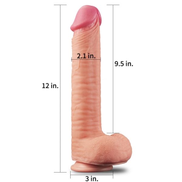 Giant Dildo Dual Layered Platinum Silicone Cock 12.0. Артикул: IXI58562