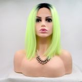 Short straight wig ZADIRA neon green with ombre