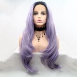 Wig ZADIRA purple female long wavy on a mesh