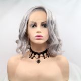 Wig ZADIRA Womens Short Wavy Realistic Ash Gray