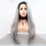 Wig ZADIRA gray blond female long straight with ombre